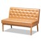 Baxton Studio Riordan Mid-Century Tan Faux Leather and Walnut Brown Finished Wood 2-PC Dining Nook Banquette Set 186-11361-Zoro - alternate 8
